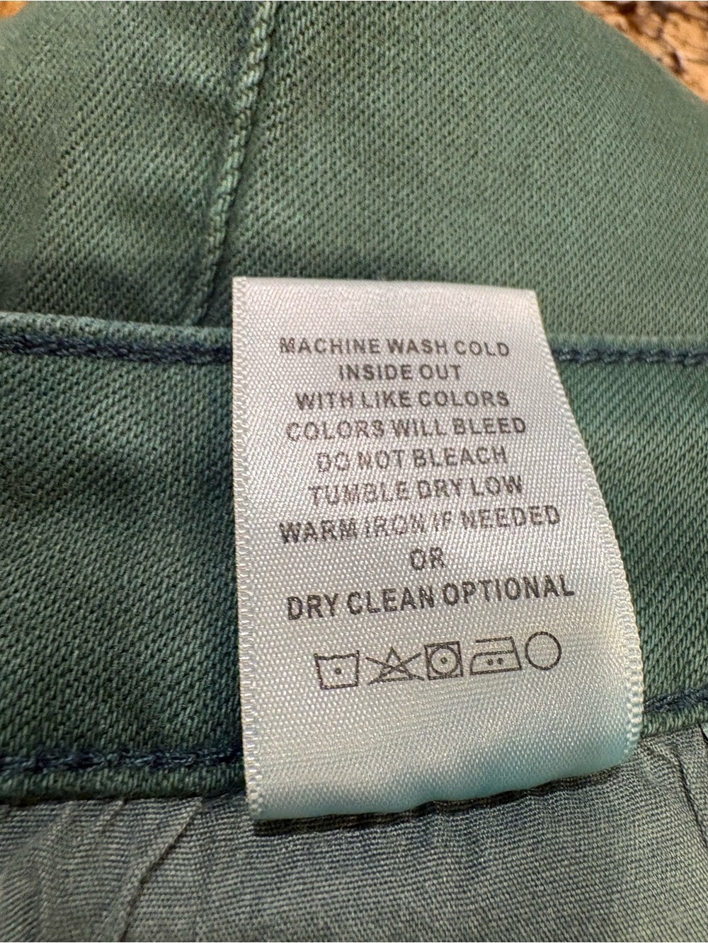 Vervet Green Wide Leg Crop Jeans Size 30 Raw Hem Stretch 27” Inseam - Picture 6 of 7